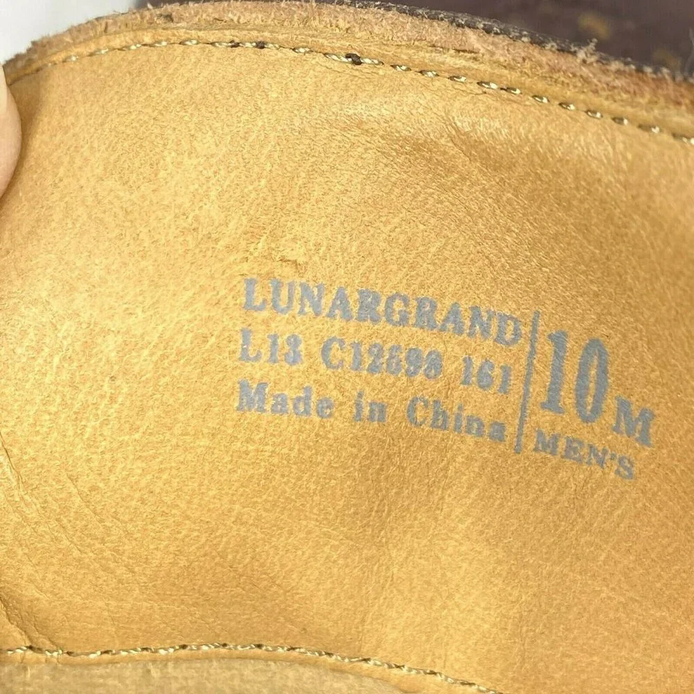Cole Hann Lunargrand Mens Size 10 M Shoes‎ Wingtip Oxford Dress Brown C12698